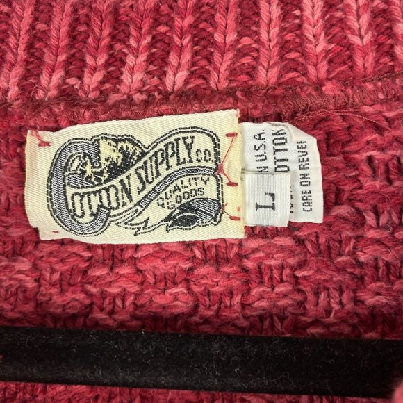 Cotton Supply Maroon Vintage‎ Sweater Size Large - Picture 4 of 4